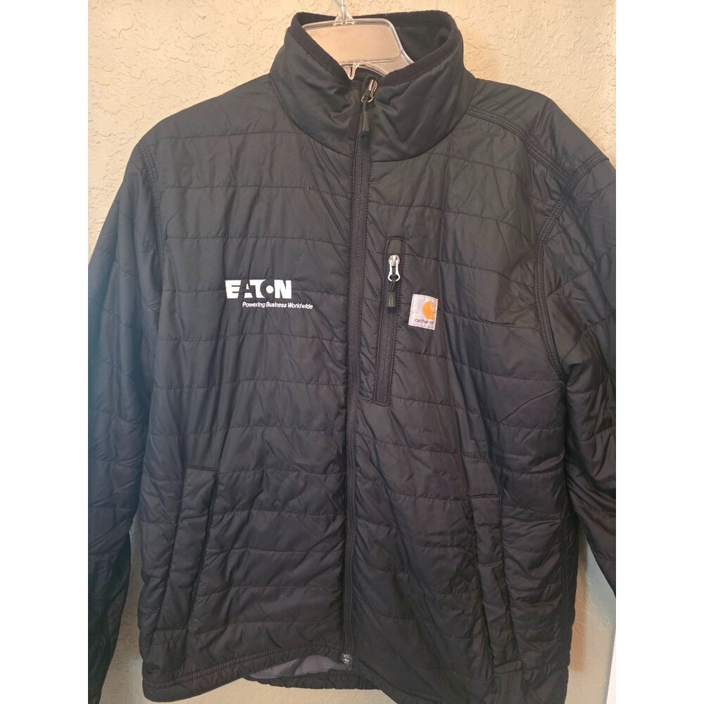 Carhartt Gilliam Rain Defender Men's Black Puffer M Company Logo Great Condition - Picture 2 of 12